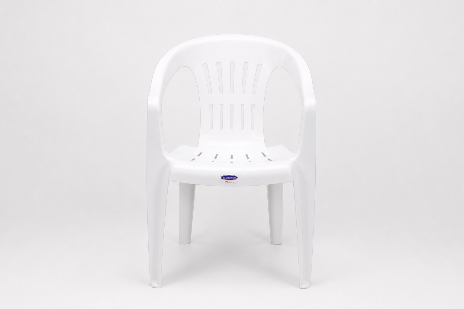 White Tusmoplast adult plastic chair